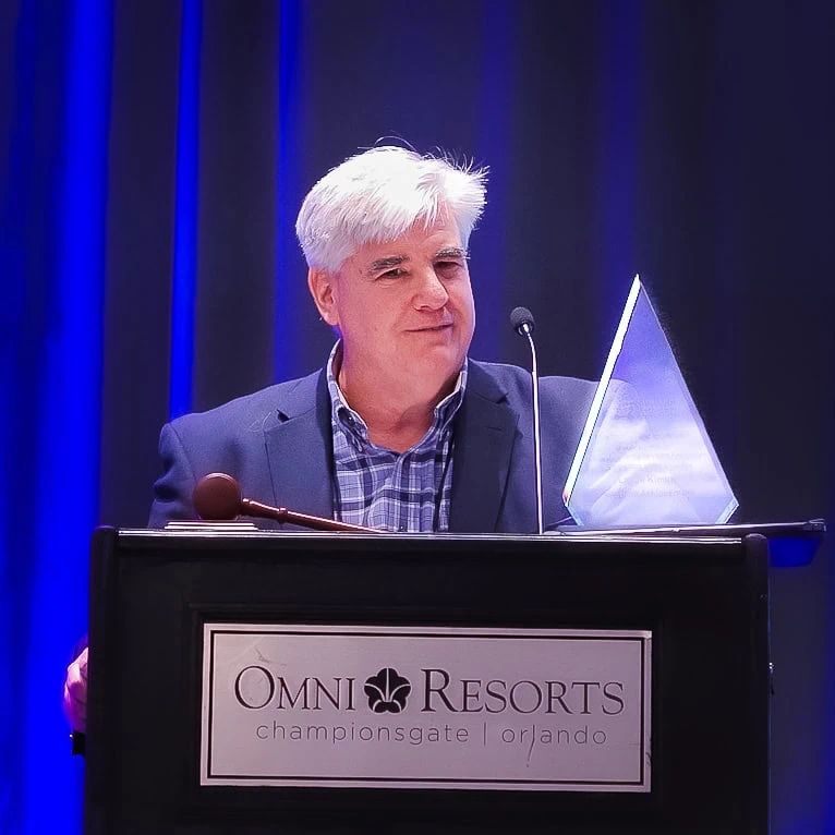 Lance Kimball accepting the UASA Lifetime Achievement Award